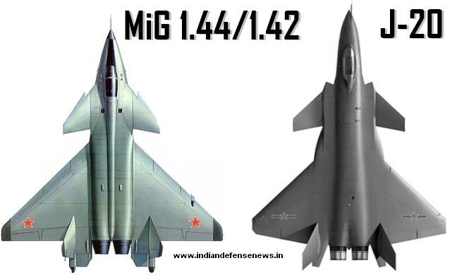 МиГ 1.44 сравнен с китайския J-20
