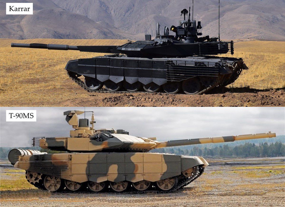 Танкът Karrar сравнен с Т-90МС