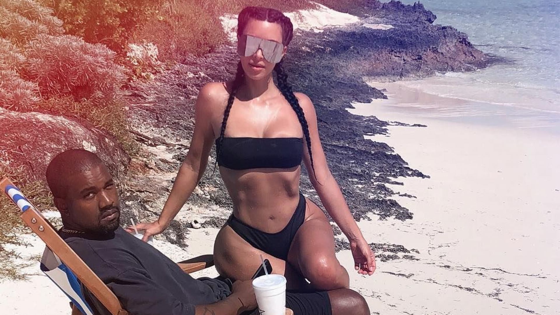Ким събра 4 милиона лайка със секси снимка на плажа