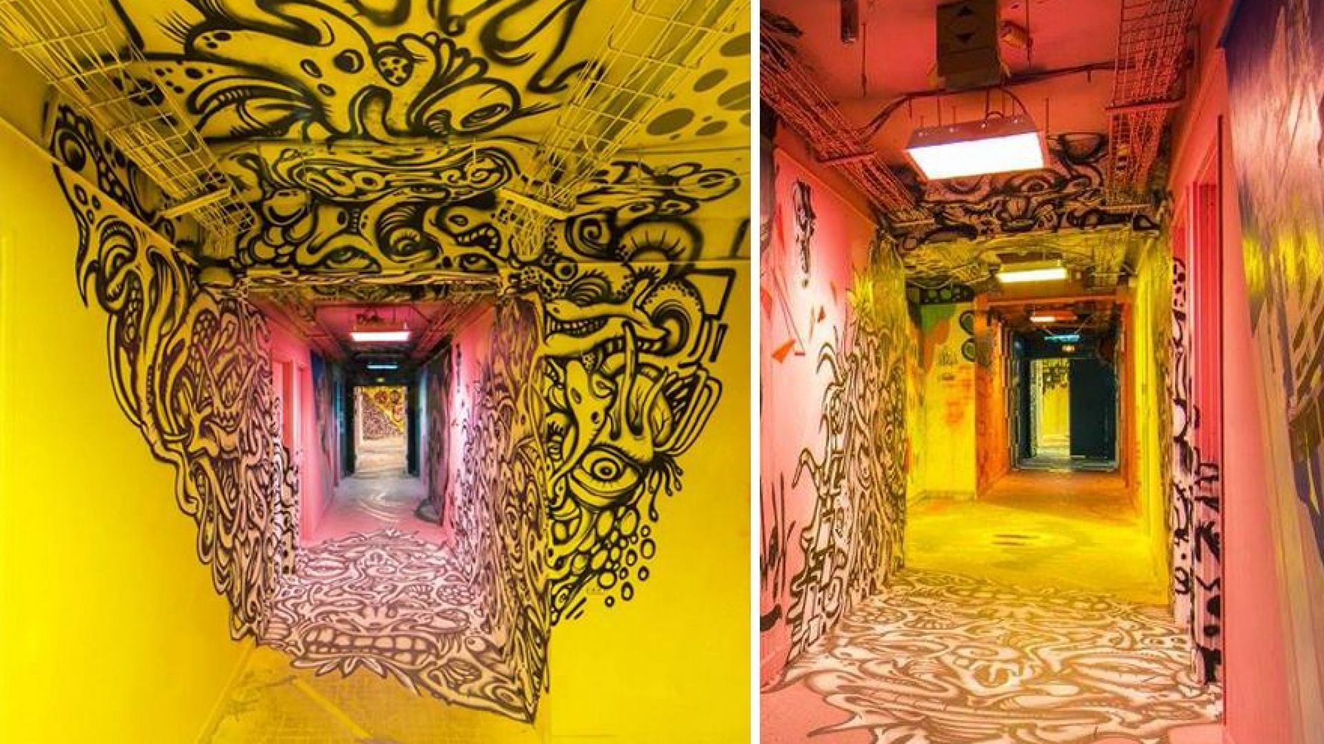 Училище помоли графити артисти да изрисуват коридорите преди ремонта. Резултатът е смайващ