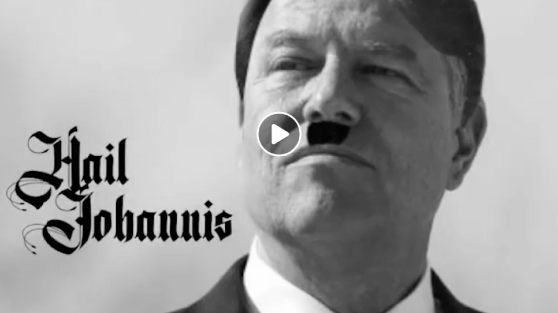 Фотомантаж представящ държавния глава Клаус Йоханис който е с германски