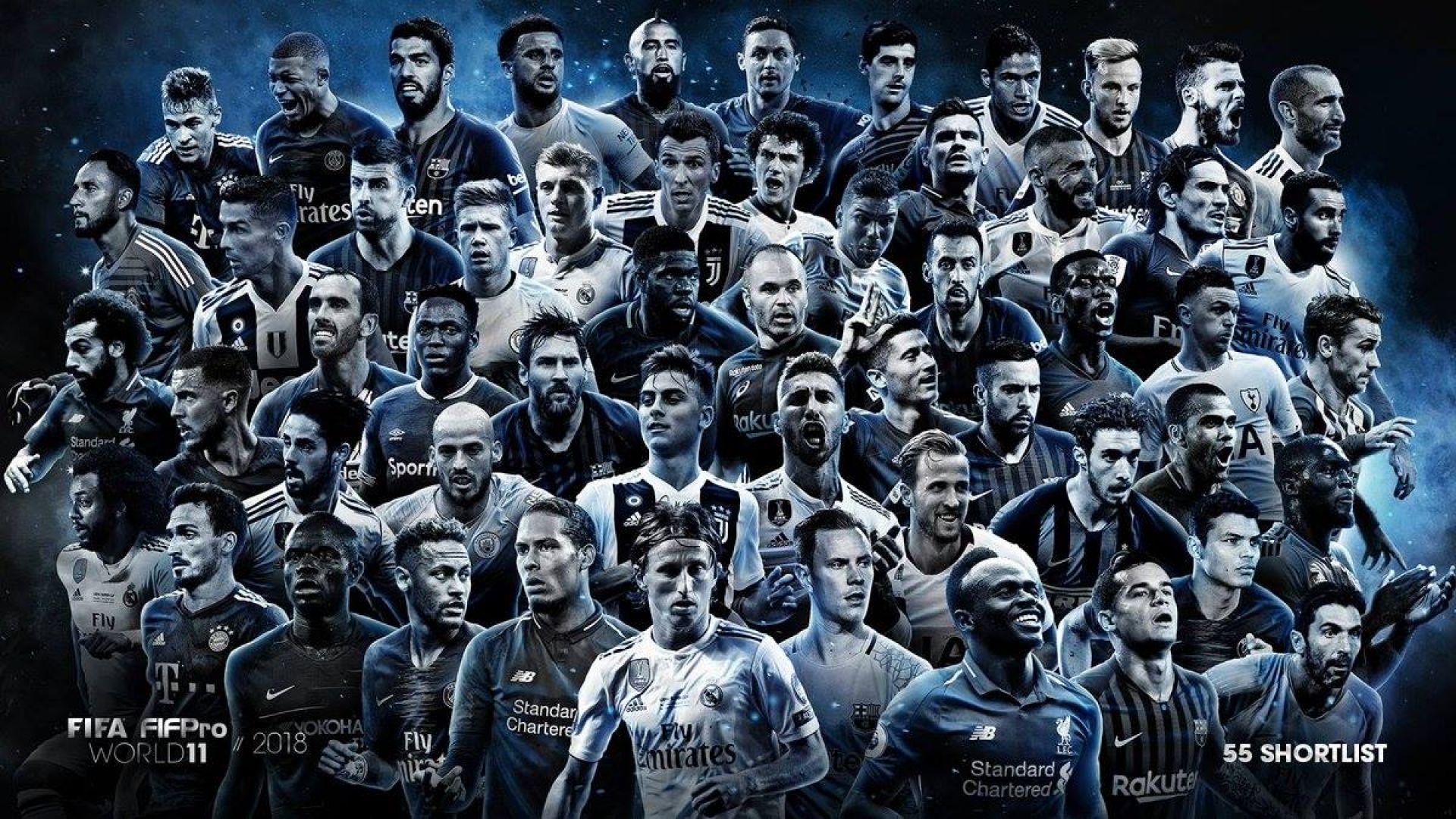 ФИФА обяви списък с 55-те най-добри футболисти в Европа