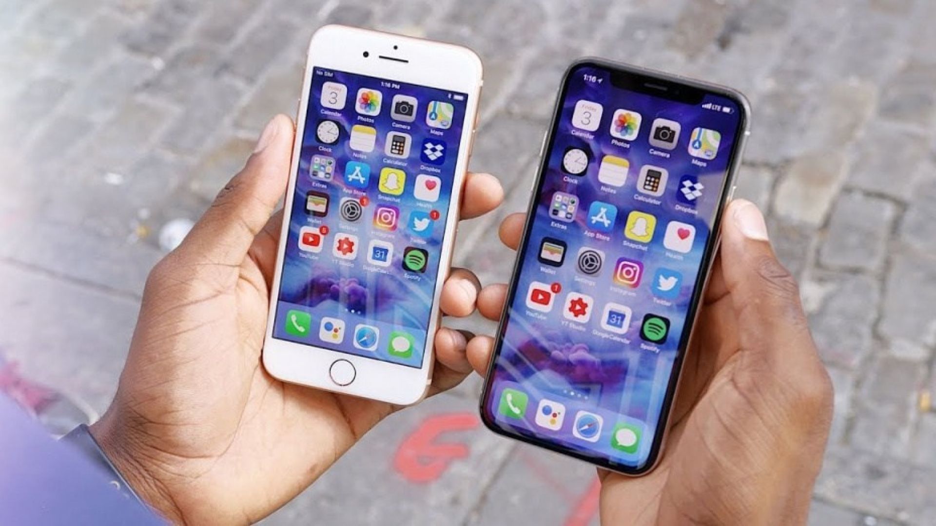 Сравнение между iPhone Xs Max и iPhone 8 Plus