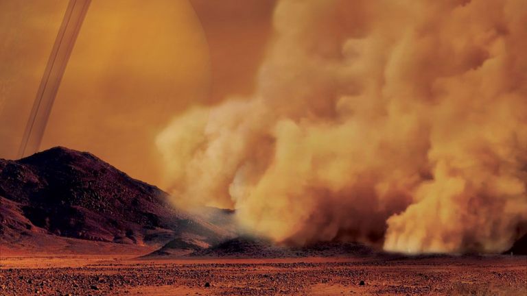 Засякоха огромна пясъчна буря на Титан