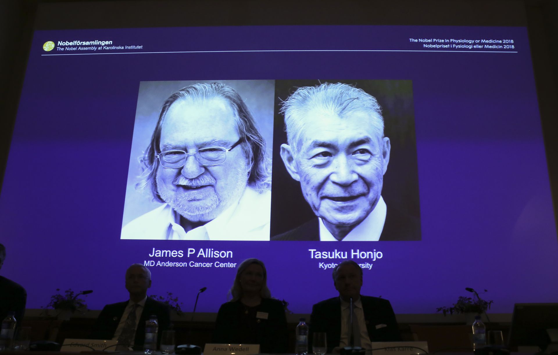 Джеймс П. Алисън и Тасуку Хонджо са носителите на Нобеловата награда за медицина за тази година
