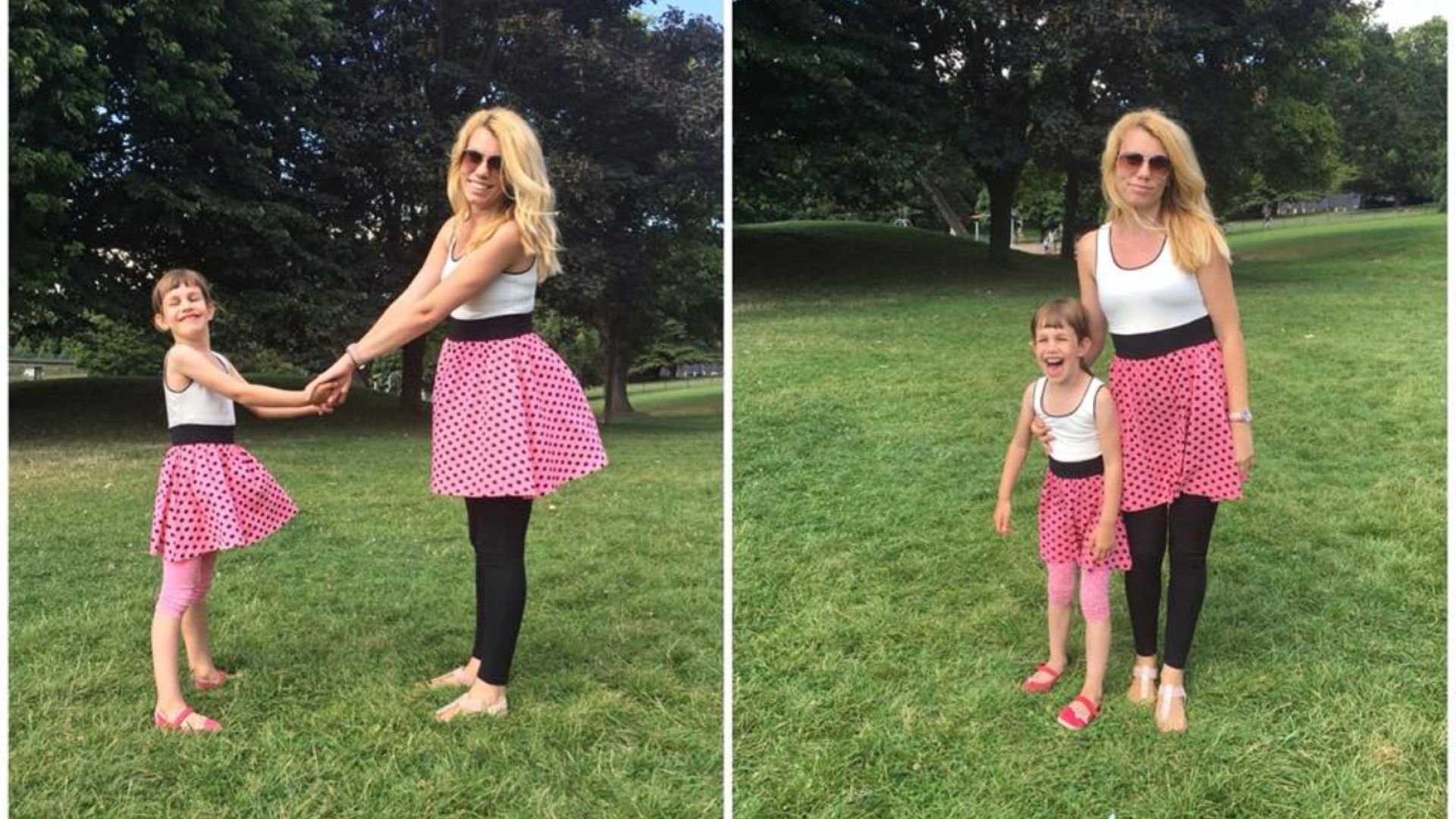 Даниела в щастливите години с дъщеричката си