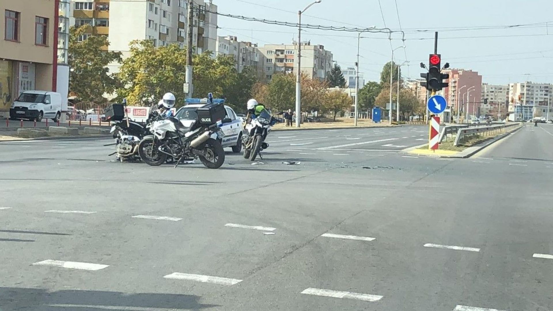 Полицай от специализираното моторизирано звено Сигма е пострадал след катастрофа