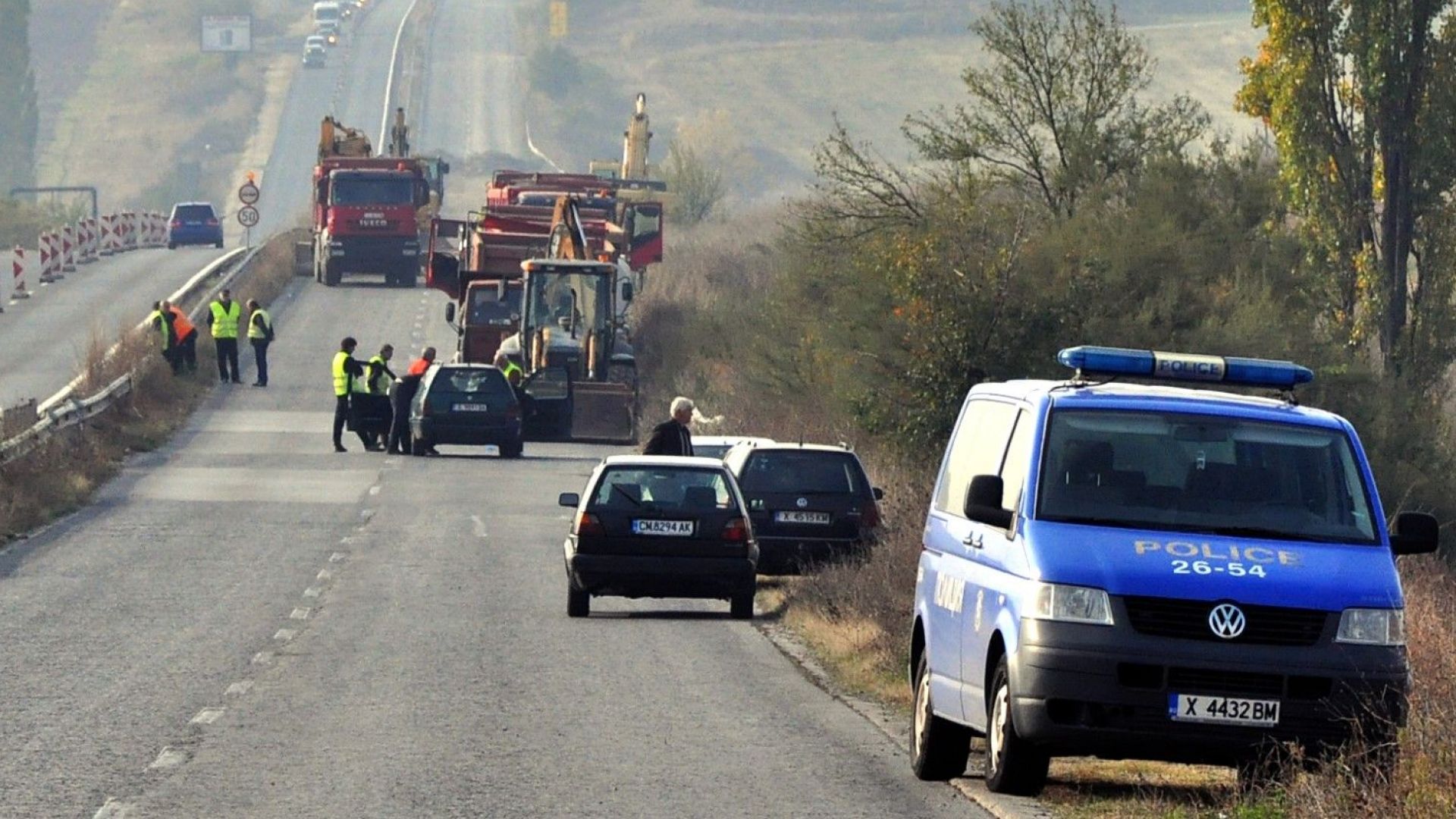 Пътен работник е починал при катастрофа на ремонтираща се отсечка
