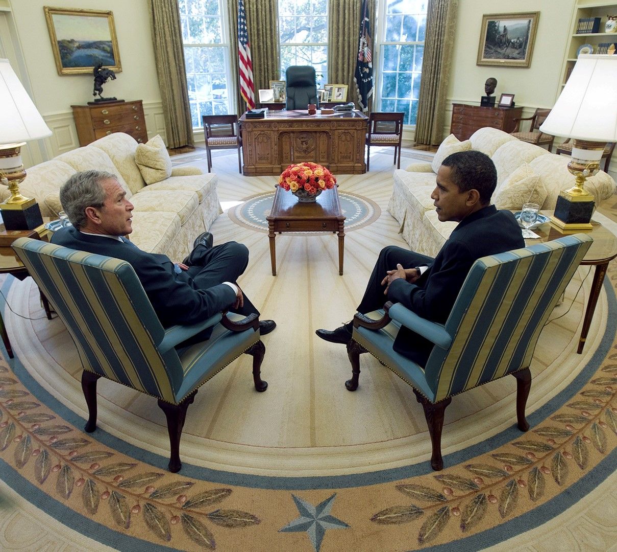 В разговор с Джордж Буш-младши в Овалния кабинет