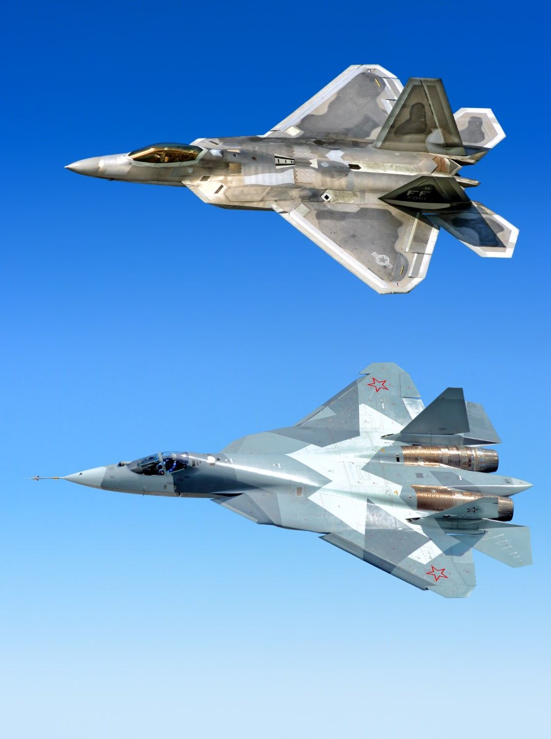 Американския F-22 сравнен с руския Су-27