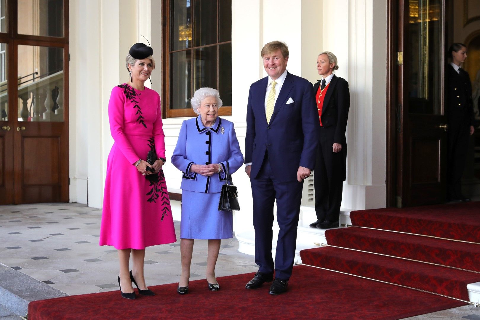 Кралица Елизабет II с крал Вилем-Александър и съпругата му