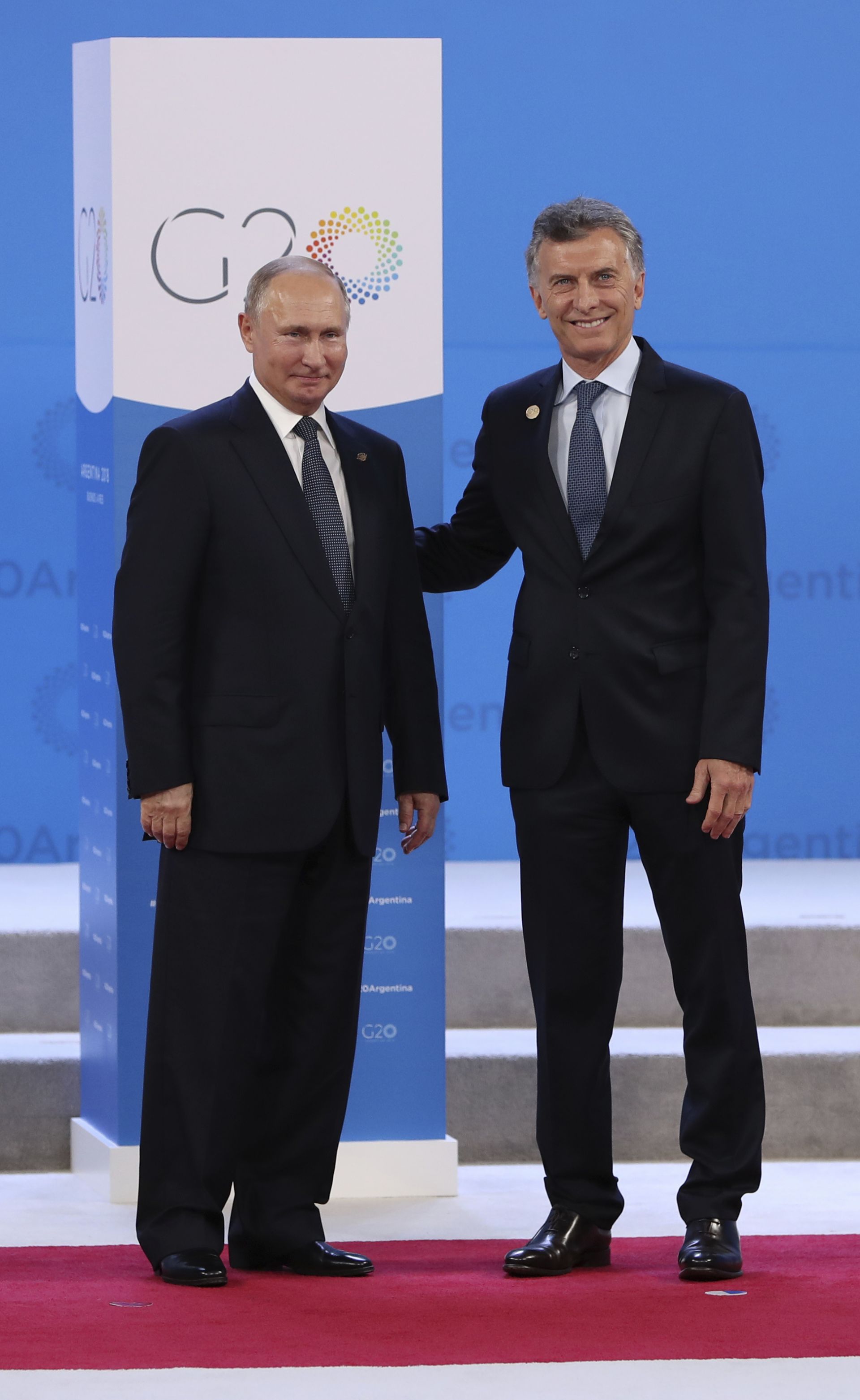 Владимир Путин и аржентинският президент Маурисио Макри в Буенос Арейс