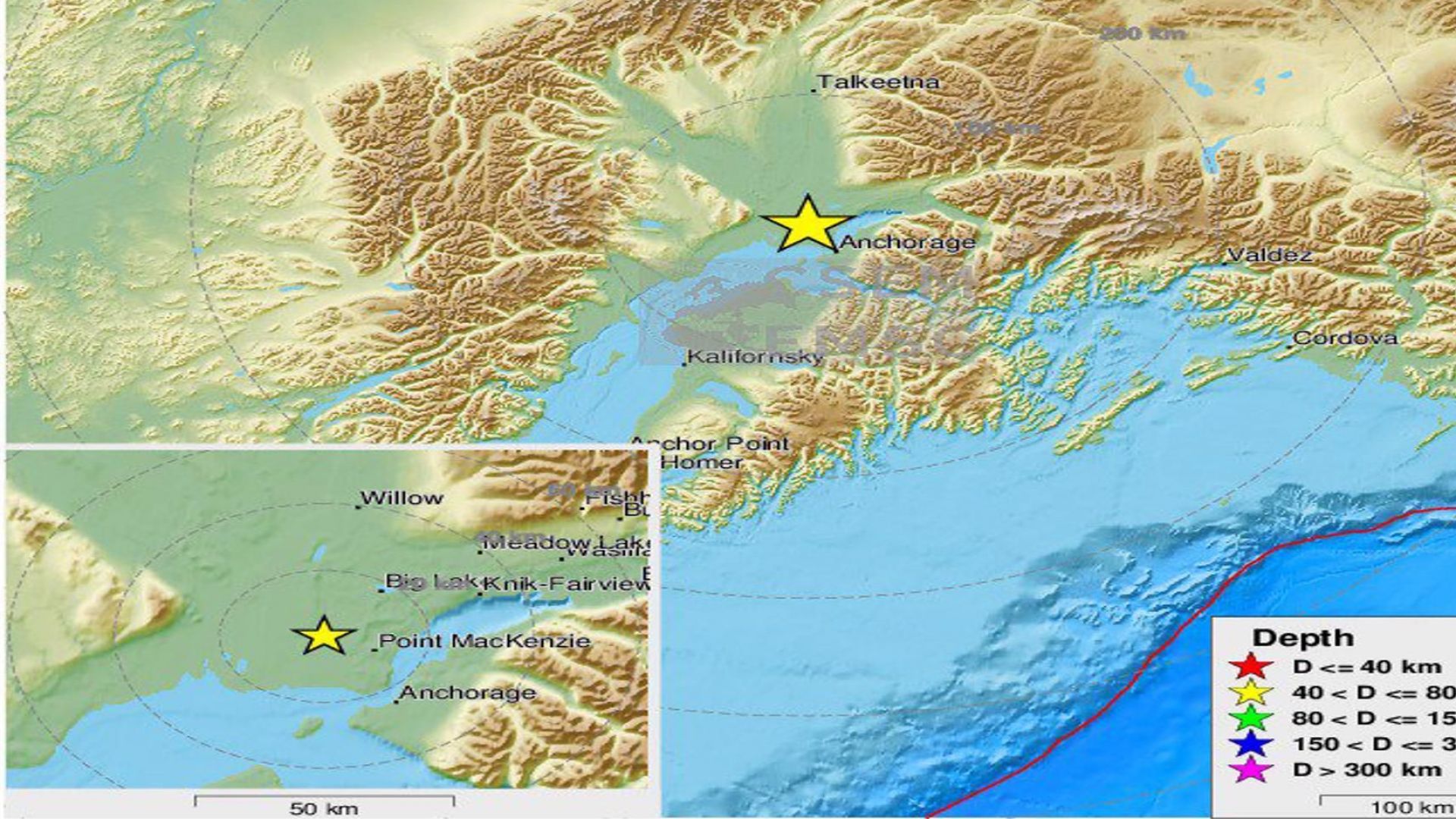 Силно земетресение удари Аляска преди по малко от час съобщава Европейският