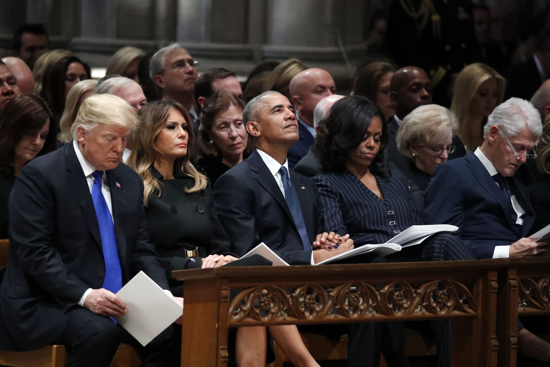 Доналд Тръмп и Барак Обама бяха със съпругите си - Мелания и Мишел