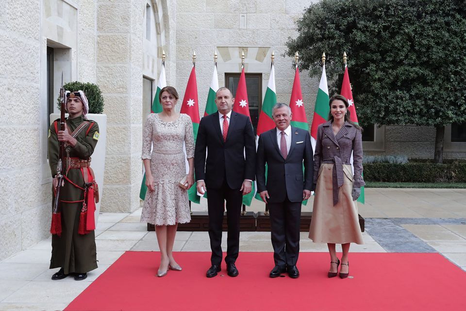 Десислава Радева, президентът Румен Радев, кралят на Йордания - Абдула II, и съпругата му кралица Рания