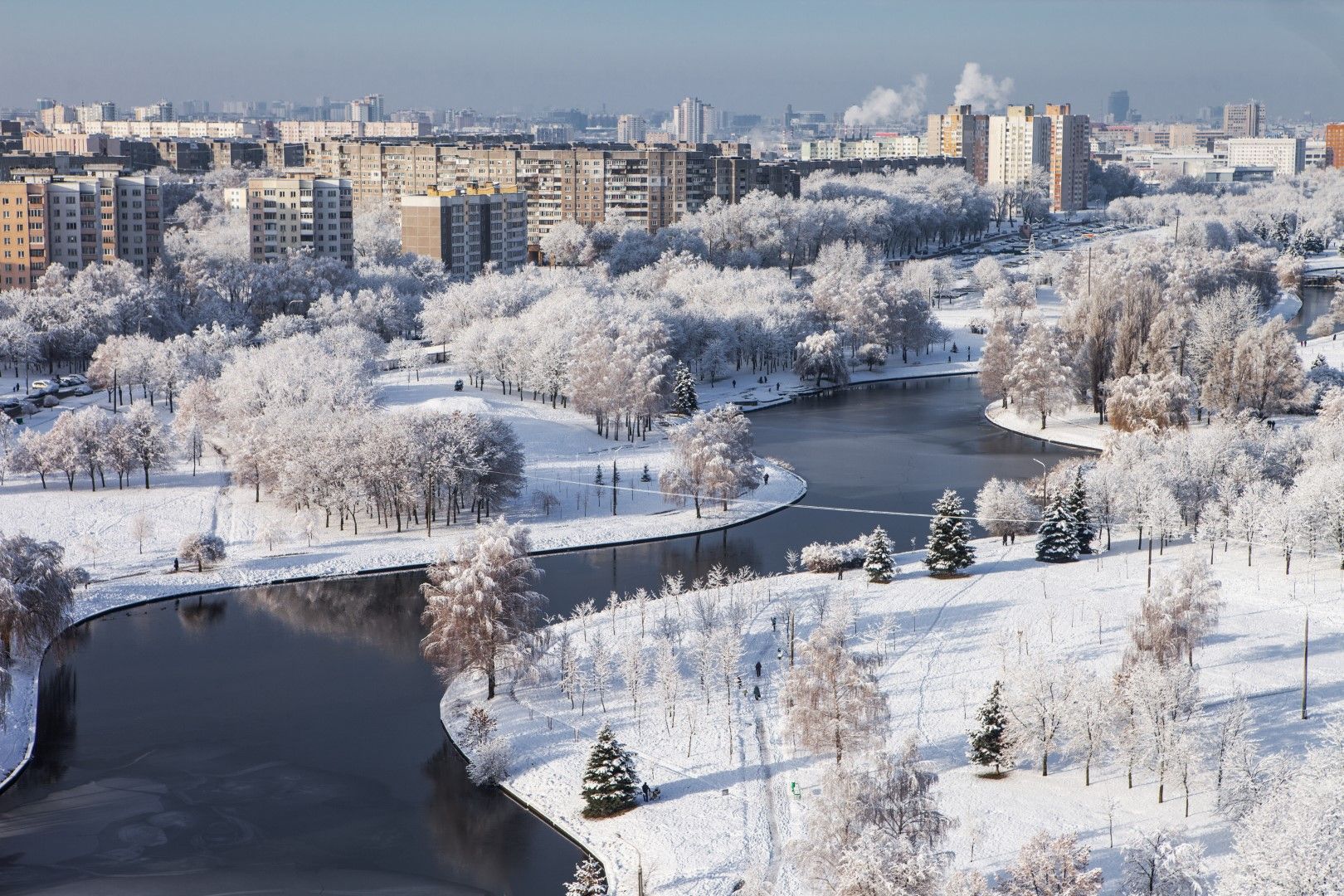 Зимен Минск, Беларус. За разлика от западните и южни части на континента, там ще бъде доста по-студено.