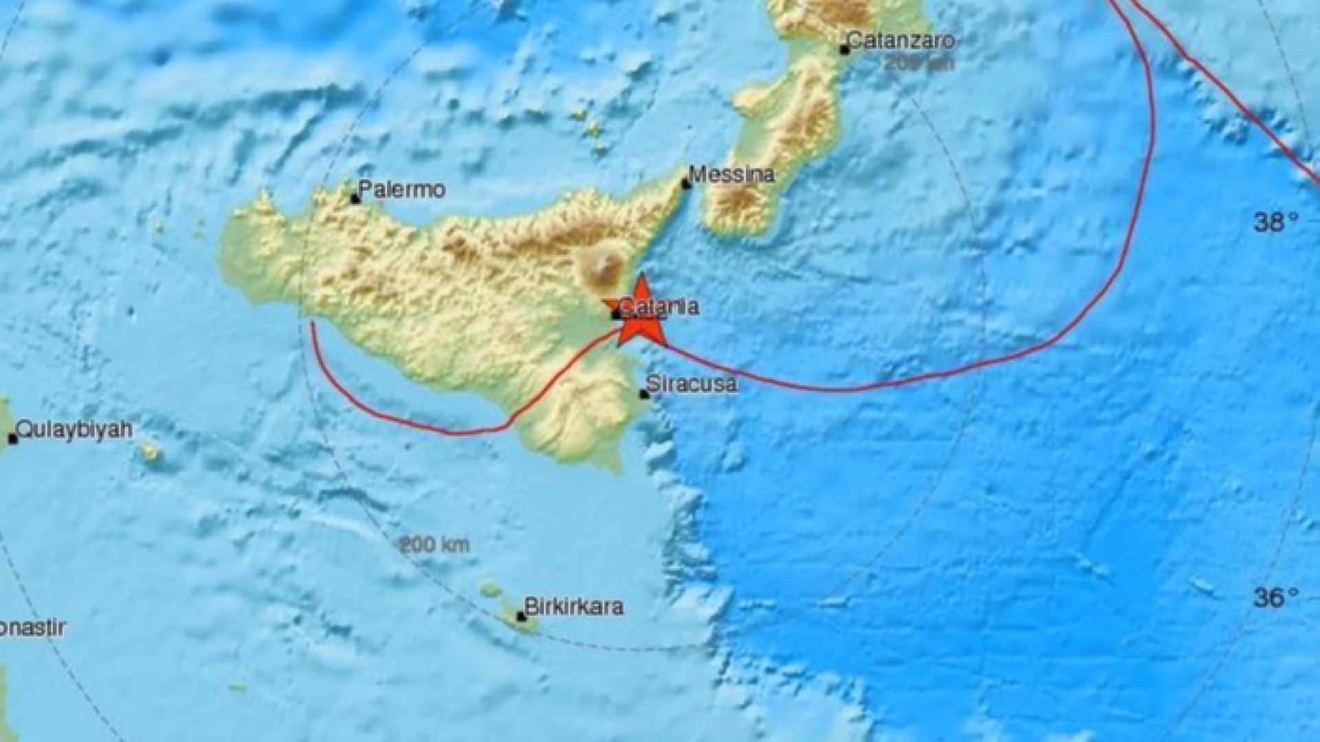 При земетресението на италианския остров Сицилия тази сутрин което бе
