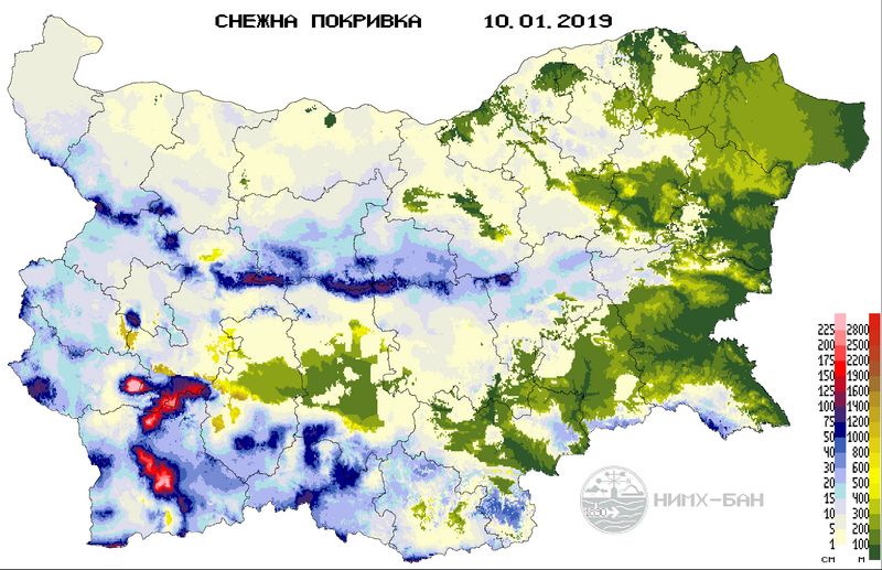 Снежната покривка у нас е символична, на фона на тази в много държави от Югоизточна и Централна Европа