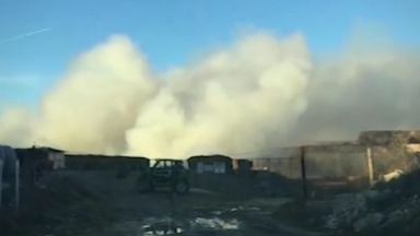 Пожар в хранилище на химическия завод в Девня