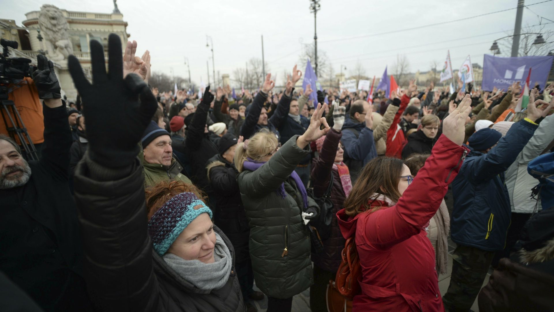 Няколко хиляди души излязоха по улиците в цяла Унгария днес
