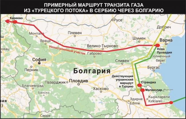 вероятният маршрут на новия газопровод на българска територия