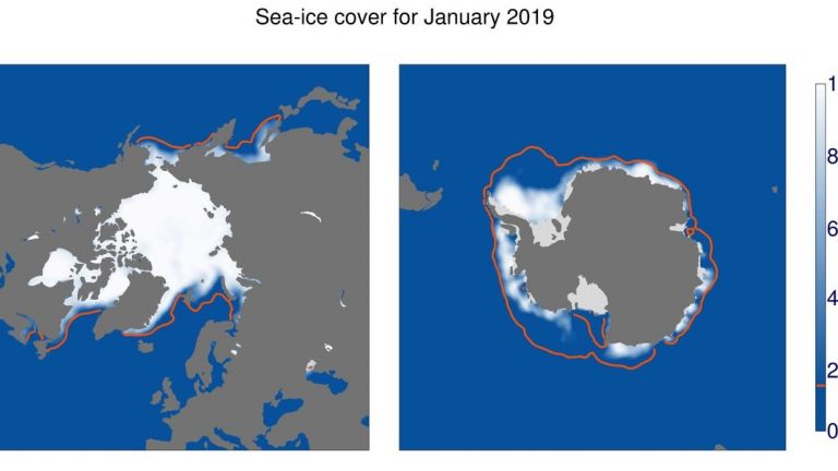 Ледът и в Арктика, и в Антарктика - по-малко от обичайното