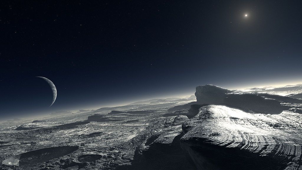 Картина, показваща как би могла да изглежда повърхността наПлутон