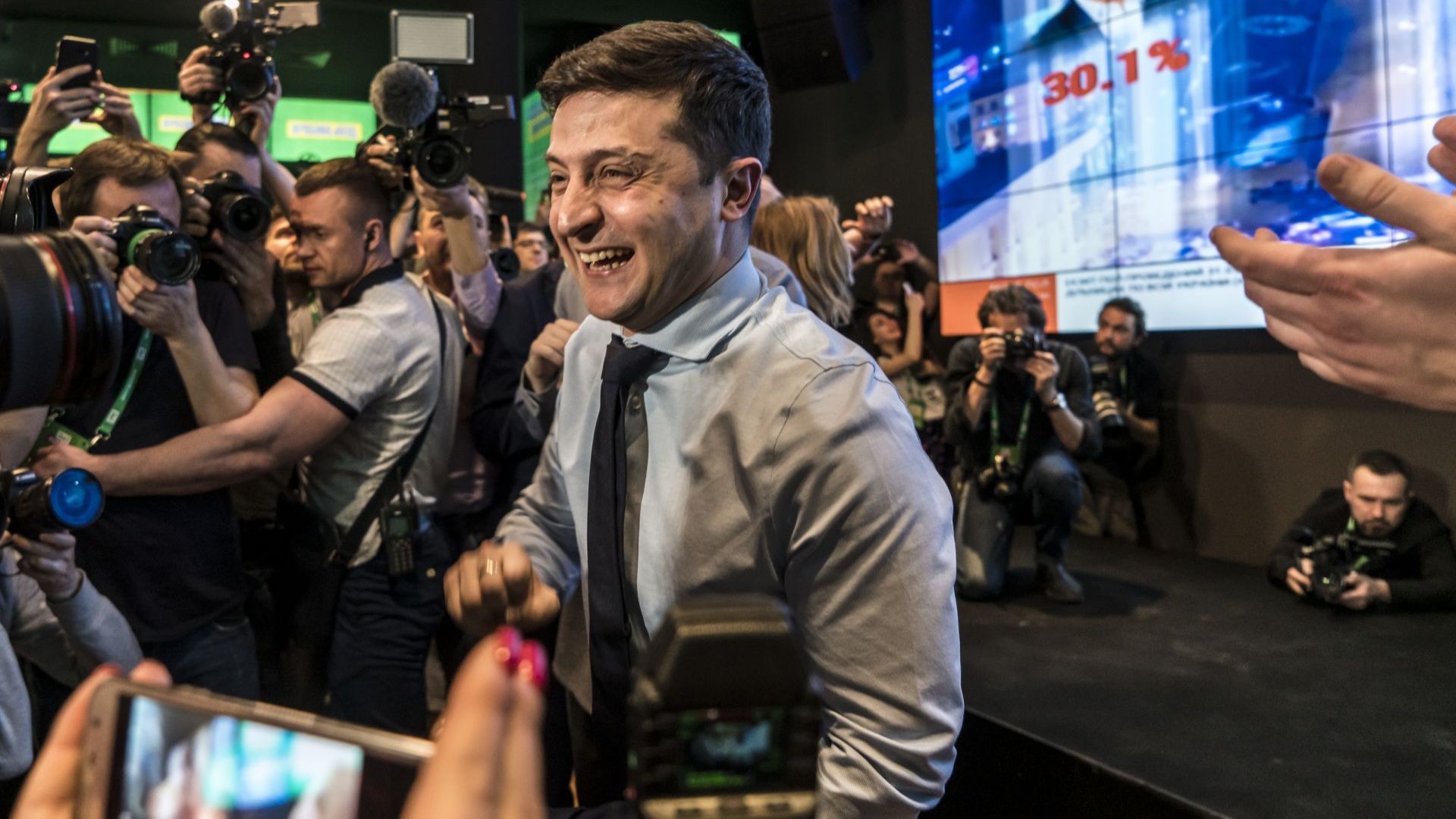 Актьорът Володимир Зеленски е получил най много гласове на първия тур