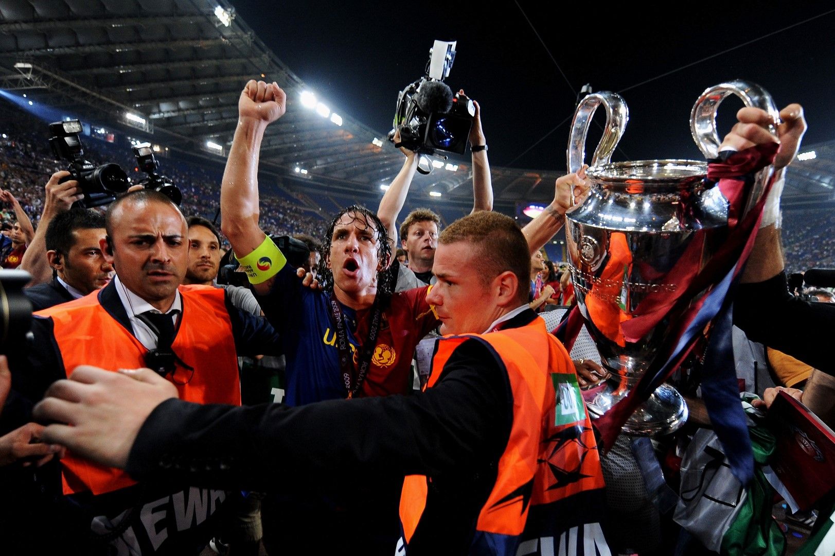 2009 г., Финал в Шампионската лига. След 2:0 трофеят е за каталунците
