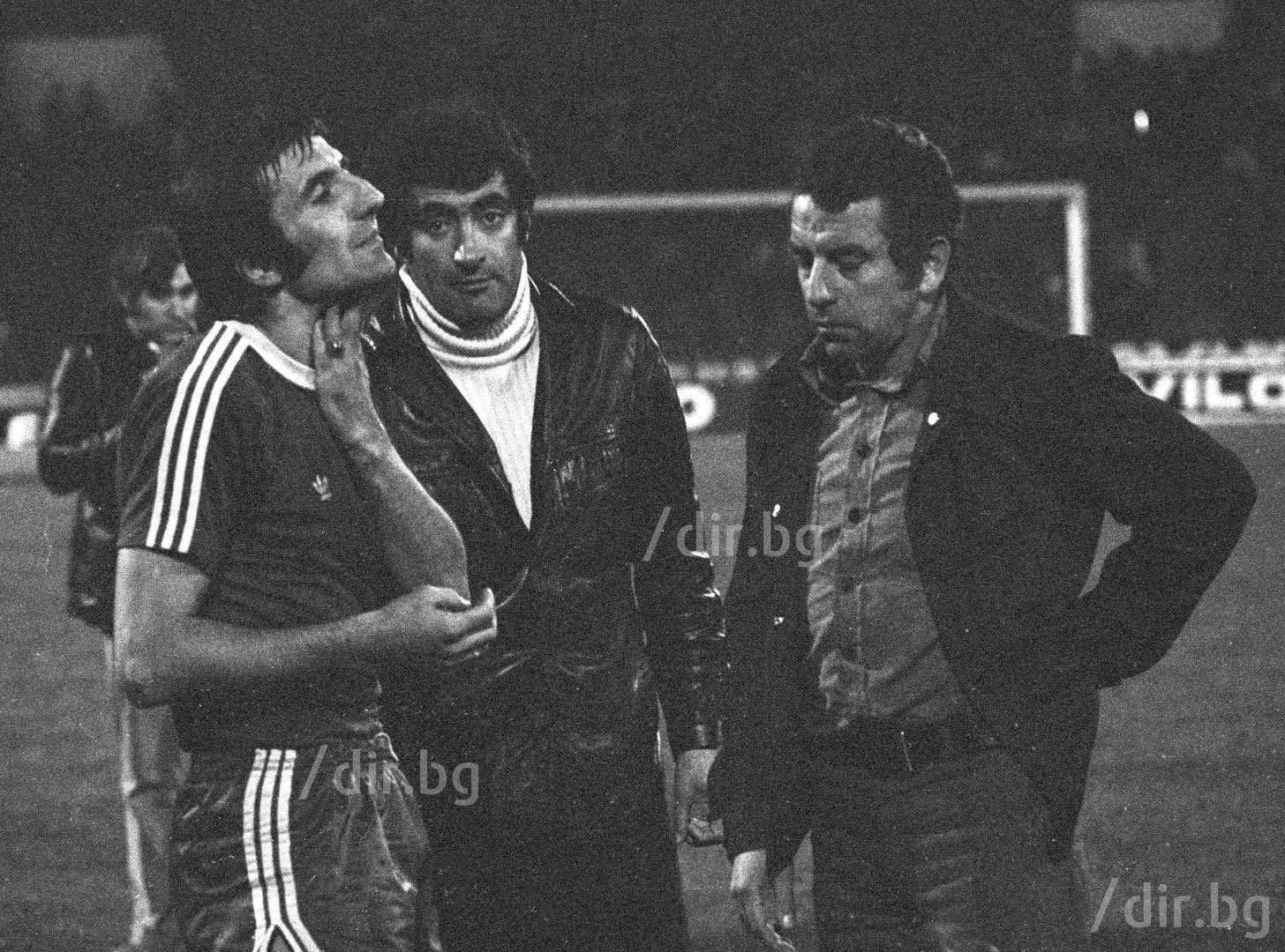 Като помощник-треньор в Левски, 1979 г. на мача срещу Олимпиакос