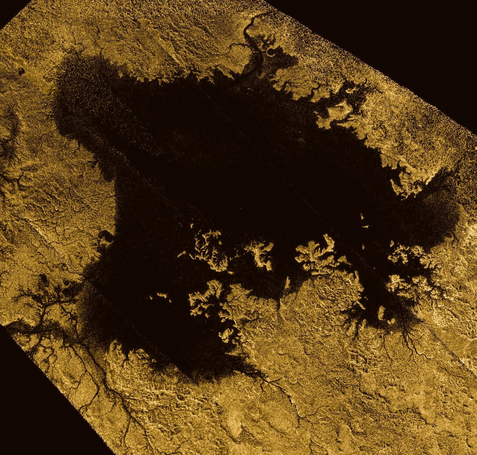 Повърхността на Титан има много езера и морета от течен метан