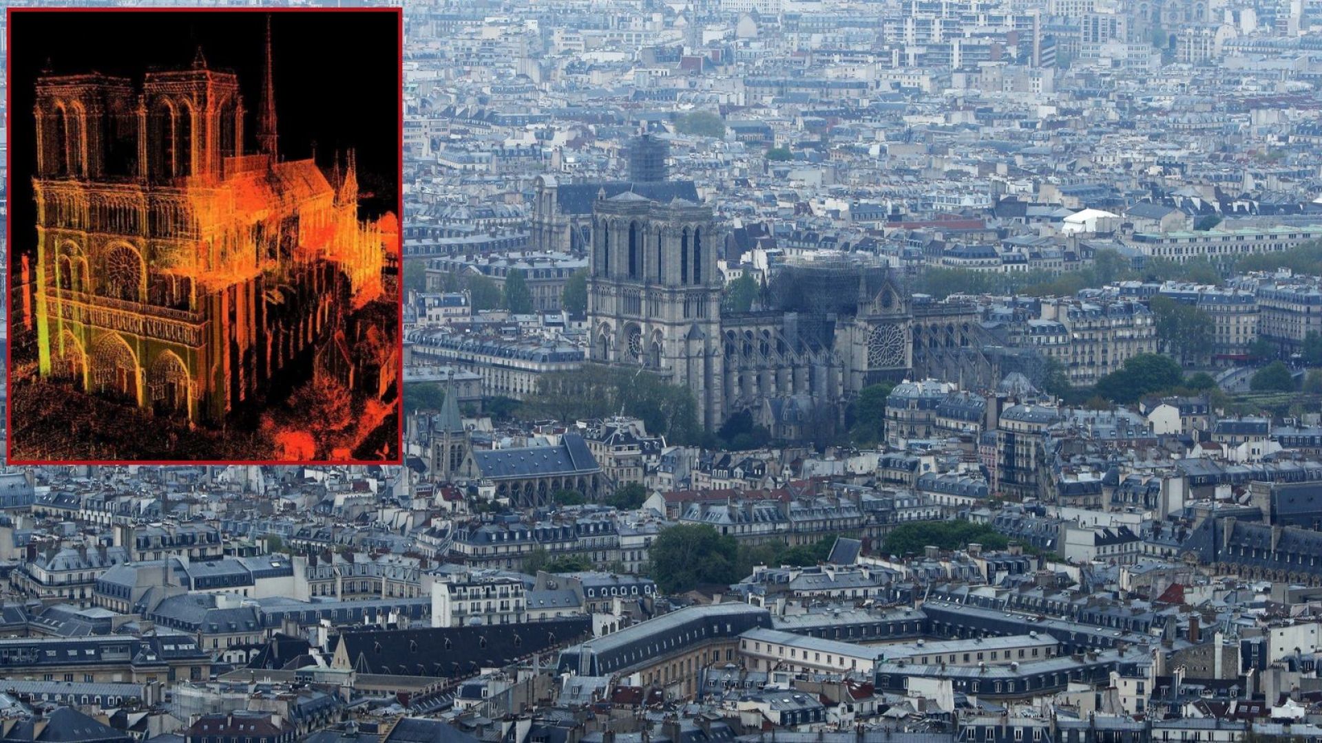 Данните събрани от 3D картографиране на катедралата Нотр Дам в