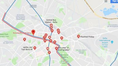 Градският транспорт в София влезе в Google Maps
