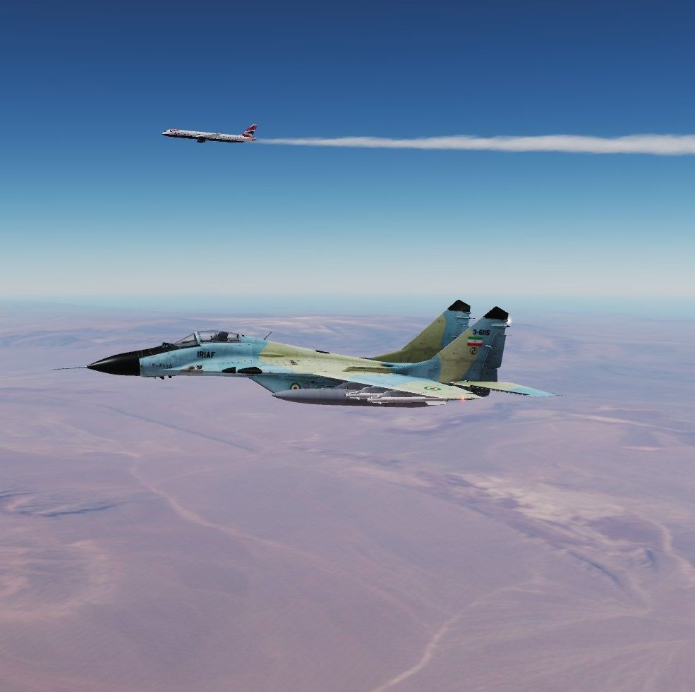 Ирански МиГ 29 в полет