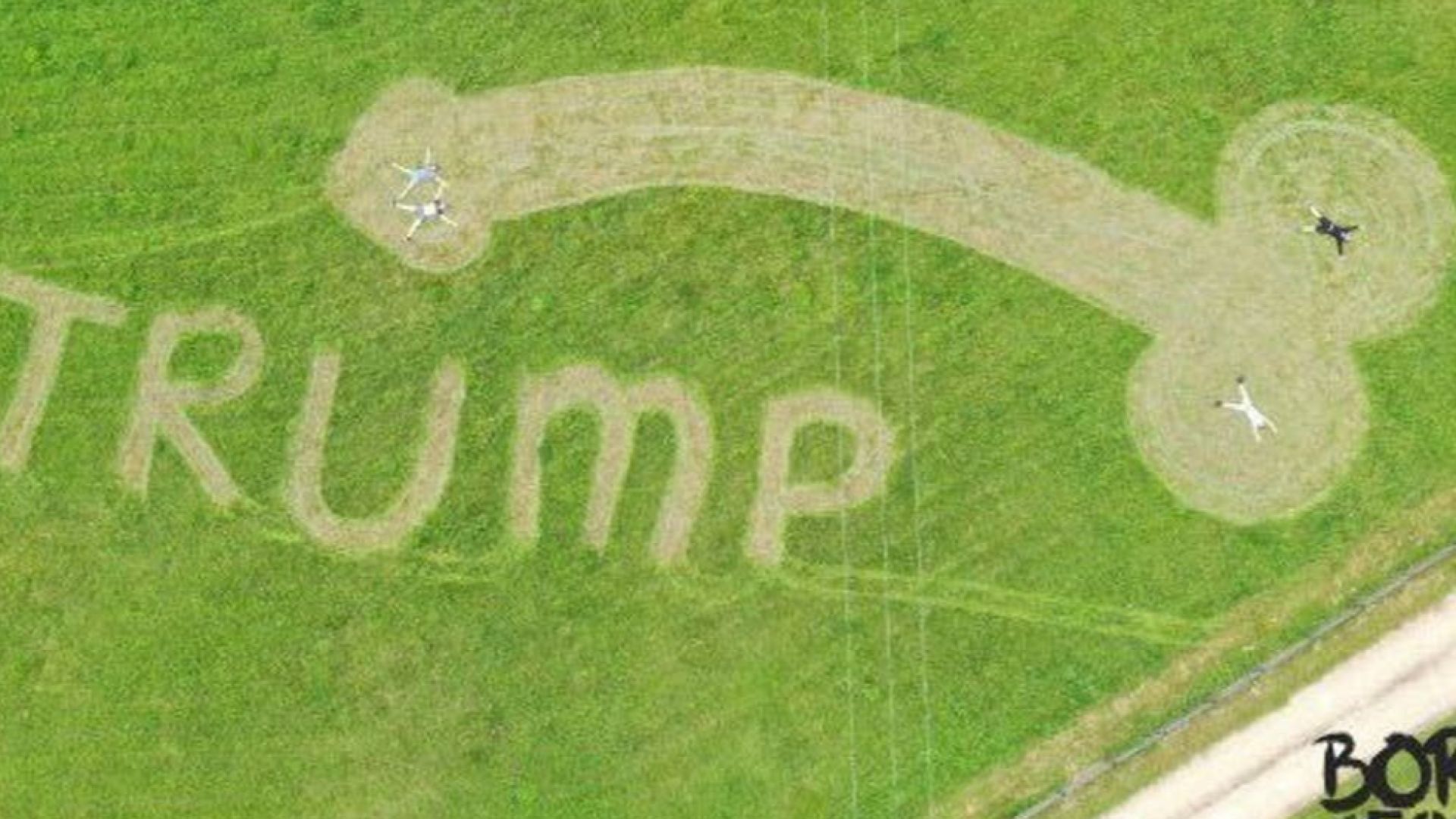 С огромен пенис изрисуван в полето посрещна британският тийнейджър Оли