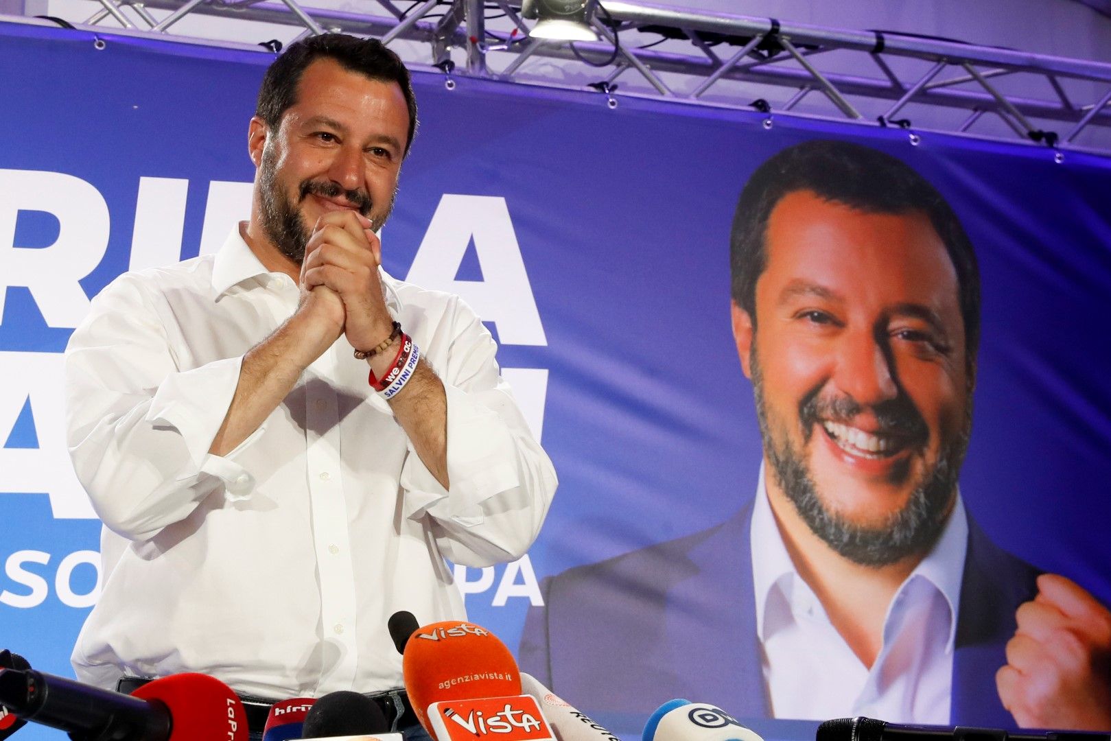 Матео Салвини след победата на партията му на европейските избори