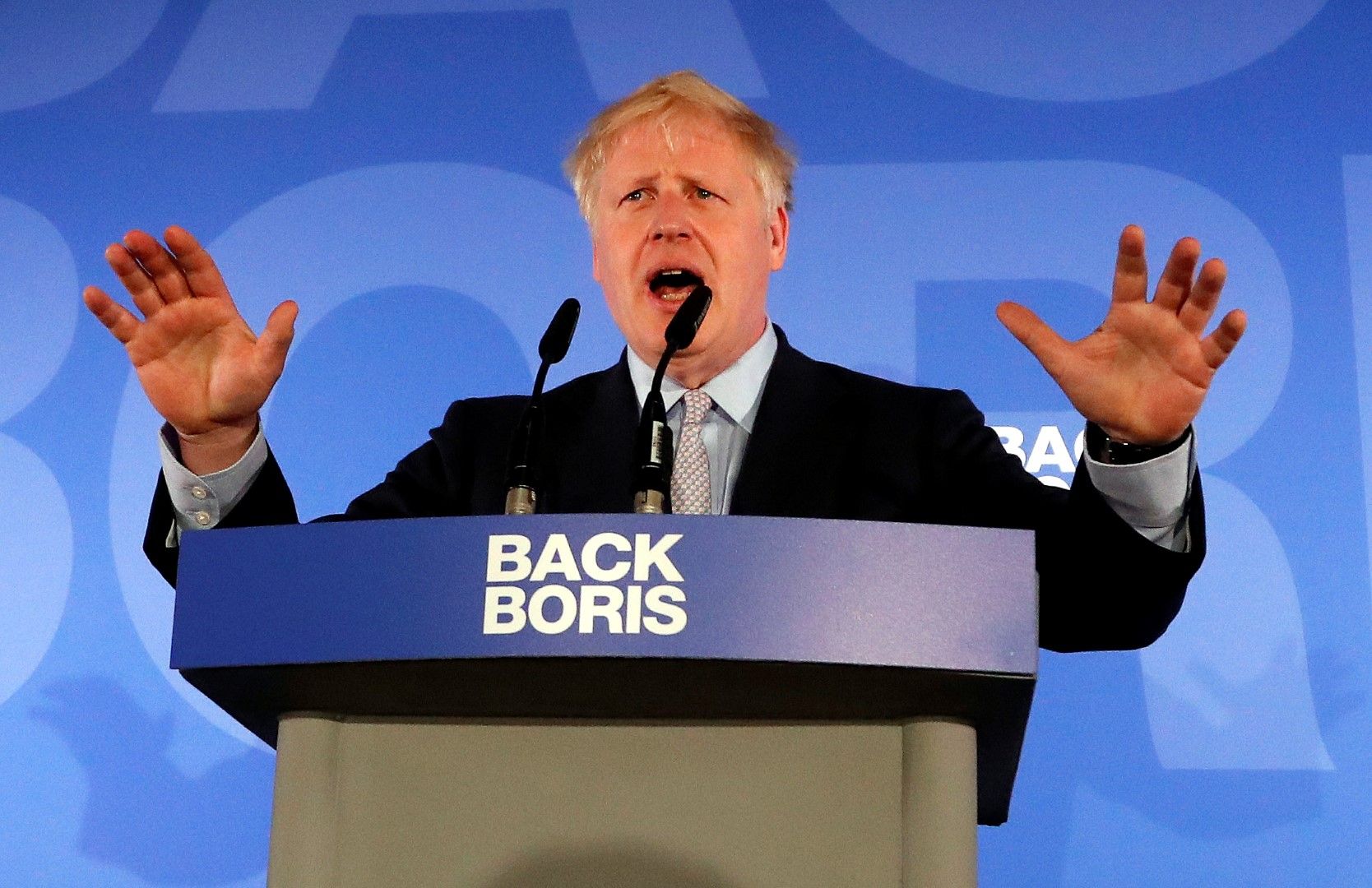 Борис Джонсън говори по време на откриването на неговата кампания за лидер на Консервативната партия и премиер