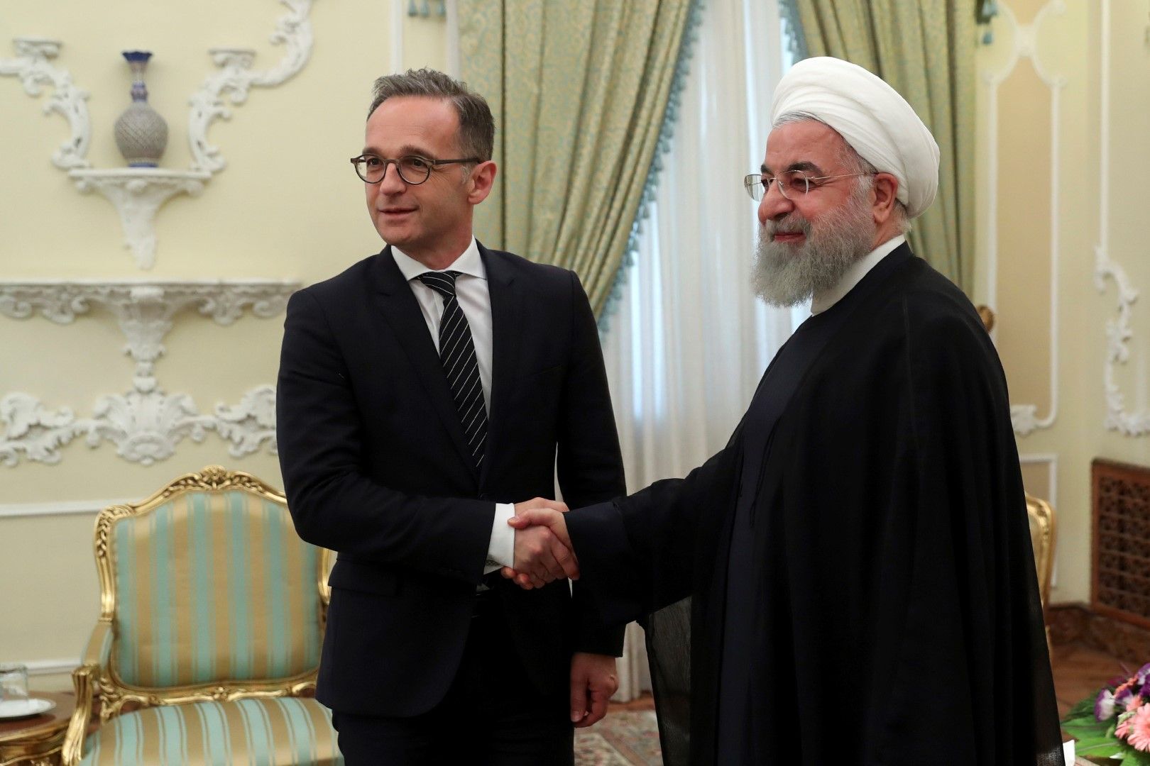 Министърът на външните работи на Германия Хайко Маас беше приет от президента на Иран Хасан Рохани на 10 юни 2019 г.