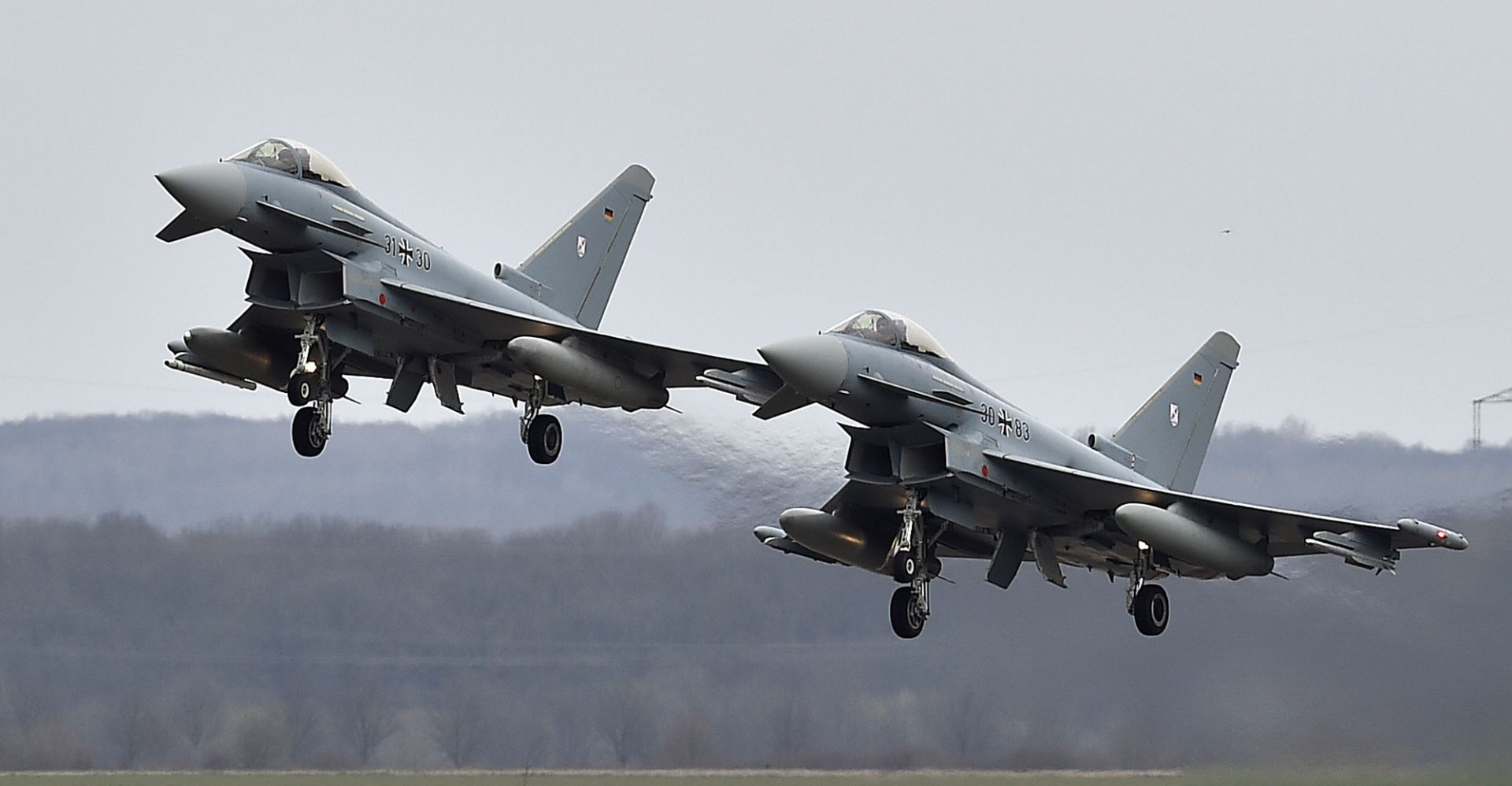 Тренировъчен полет на германски  изтребители Eurofighter от 30 май