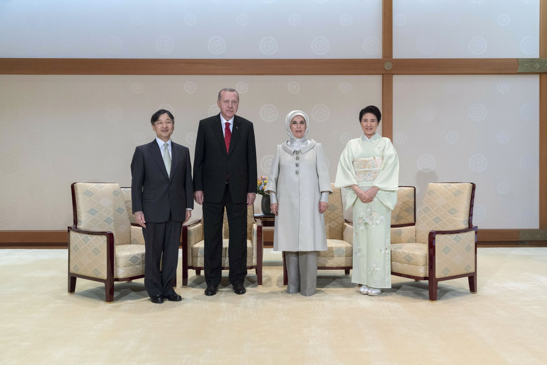 Император Нарухито и Реджеп Ердоган със съпругите си - Емине и Масако