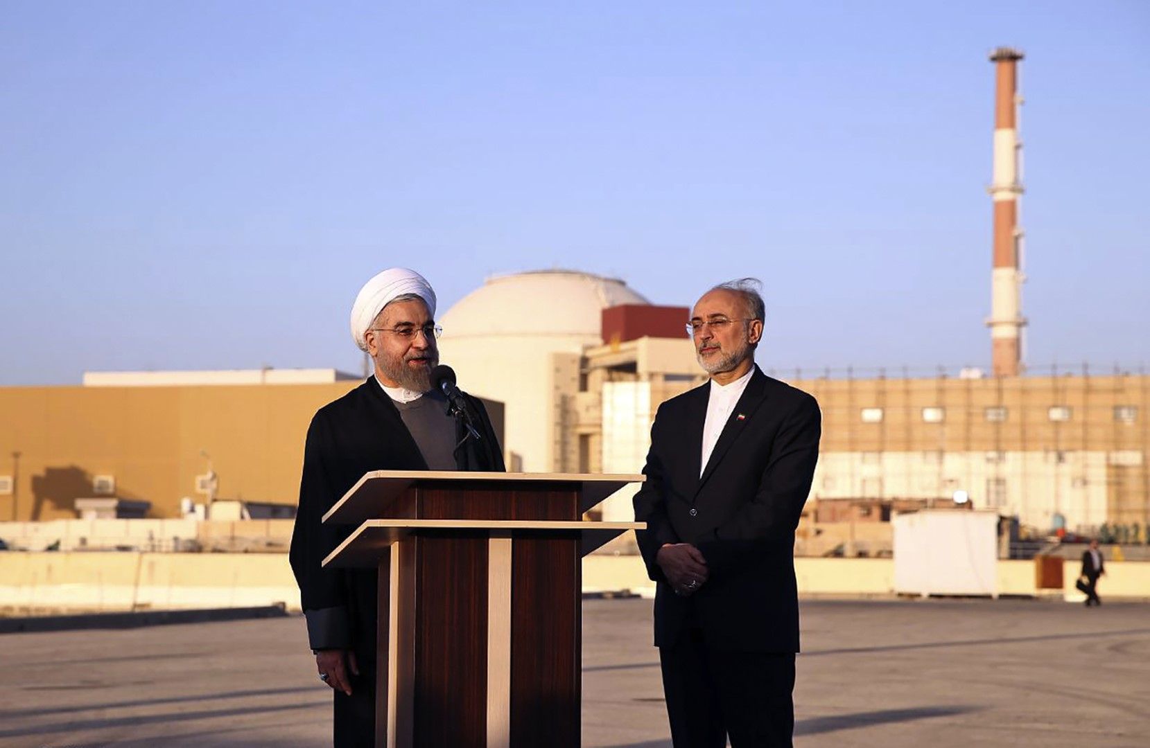 Иранският президент Хасан Рохани на посещение в АЕЦ "Бушер", 13 януари 2015 г. 