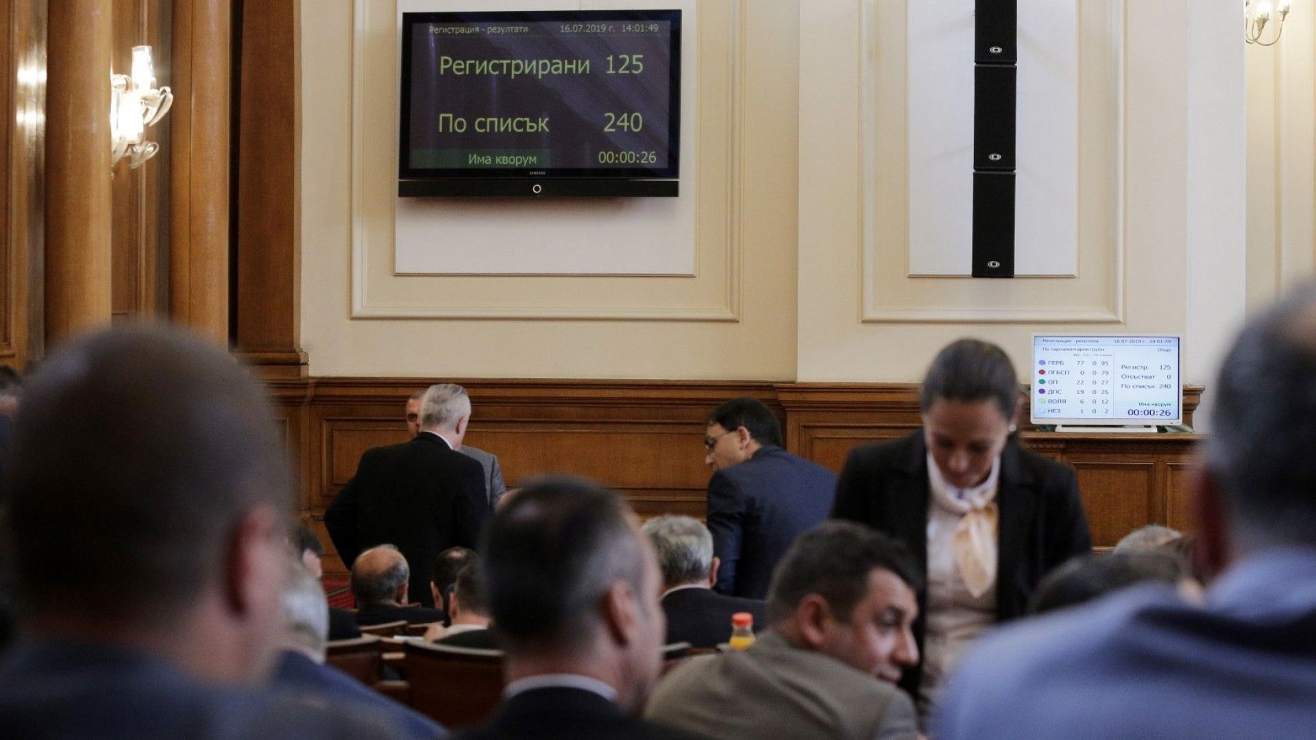С кворум от 125 народни представители започна извънредното пленарно заседание