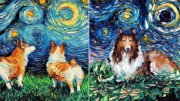 Художничка прави кучета главни герои  в картина на Ван Гог