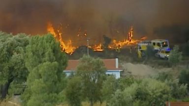 Огромен горски пожар бушува на 200 км от Лисабон (снимки и видео)