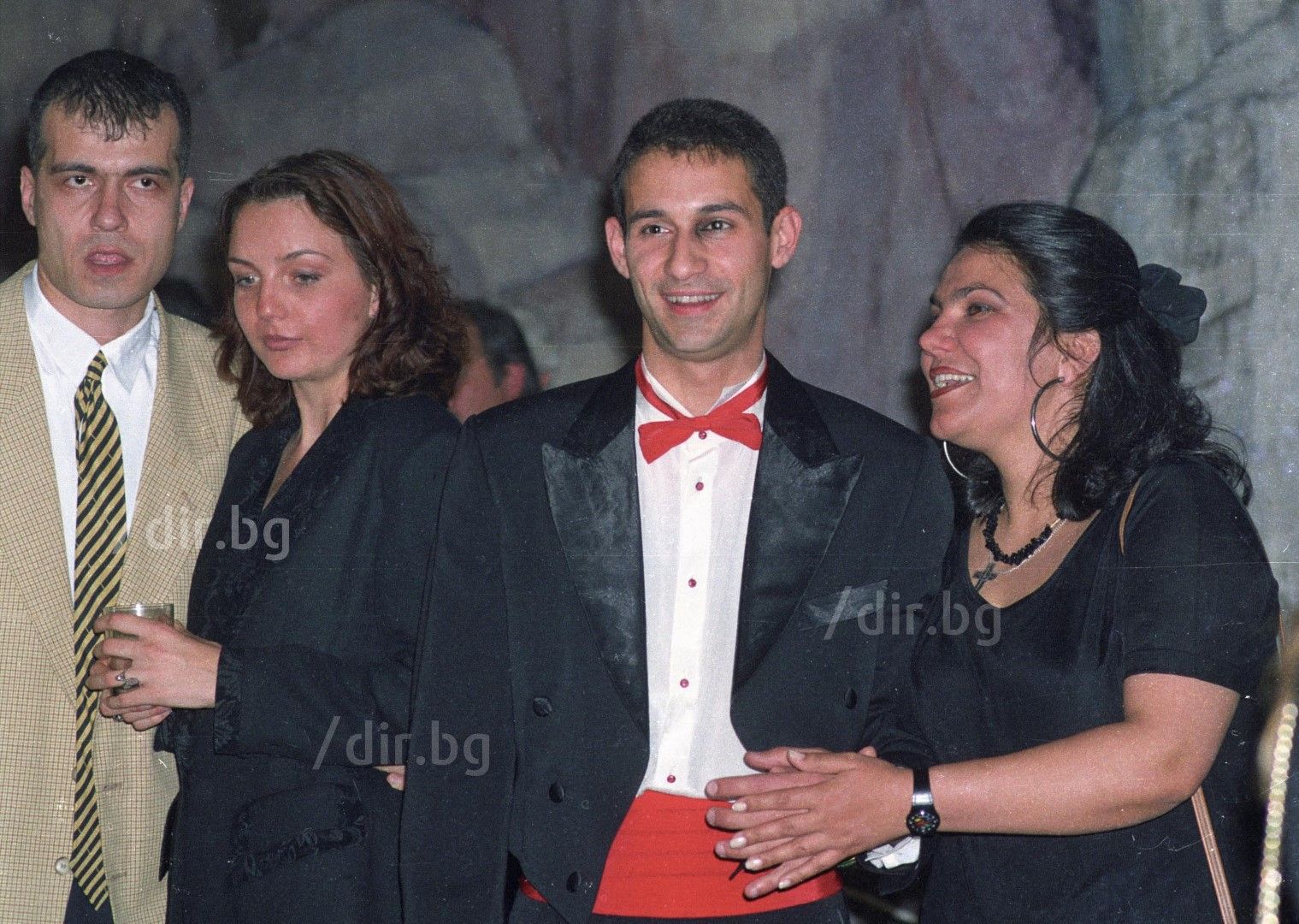 Слави Трифонов, Камен Воденичаров и Марта Вачкова на купона на "Панарома" през 1995 г. 