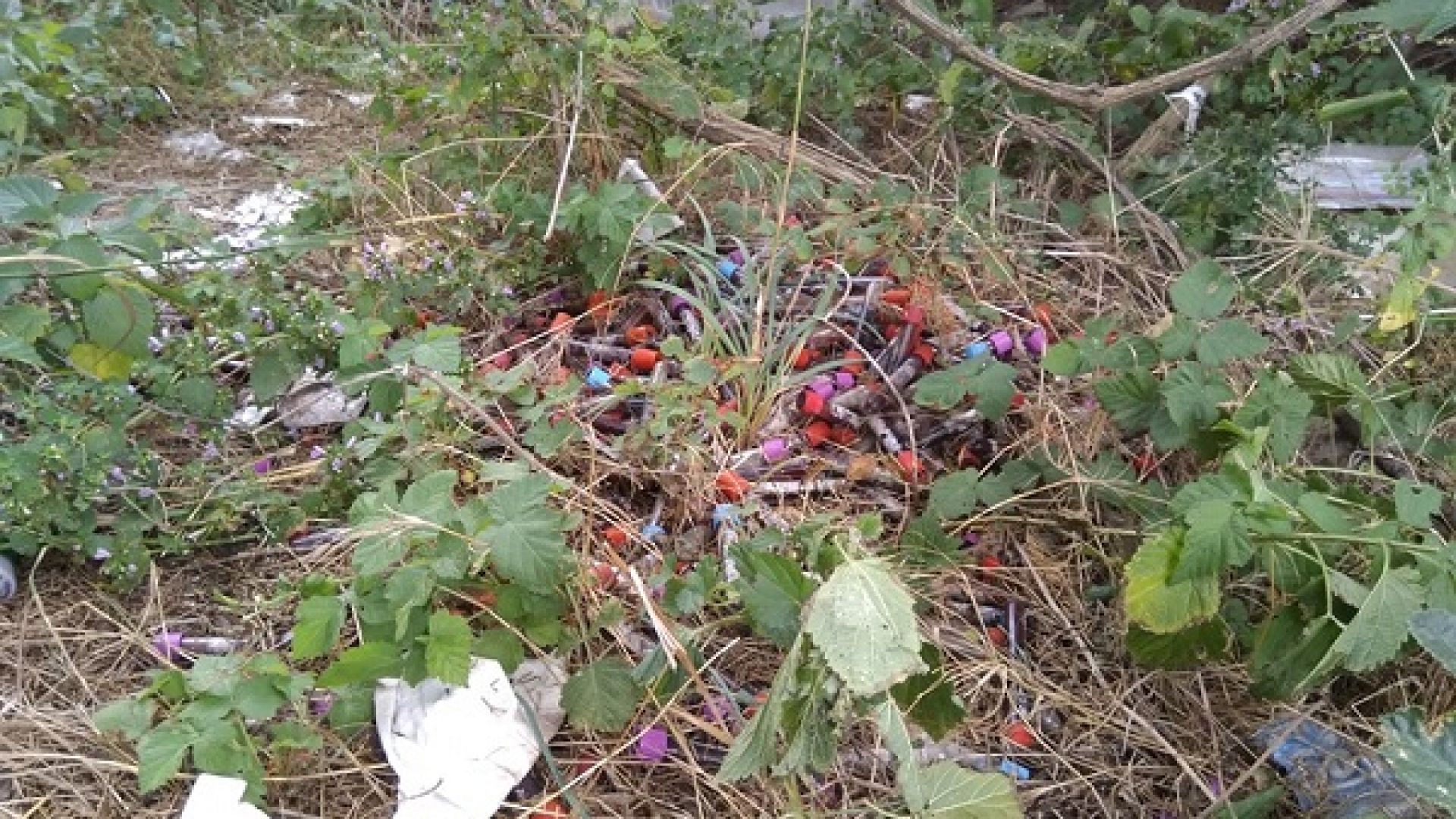 Десетки епруветки с кръв с неясен произход са намерени захвърлени