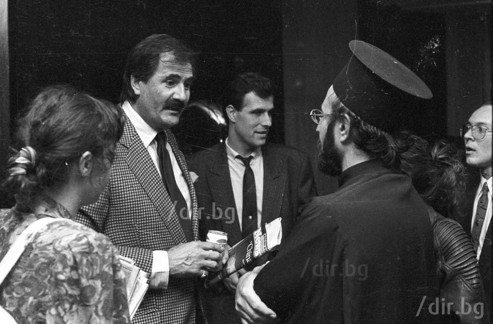 Жорж Ганчев и Христофор Събев в нощта след изборите през 1991 г. 