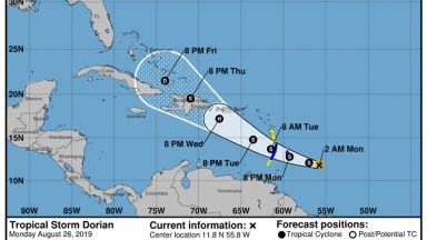 Ураганът Дориан приближава Антилите и Флорида