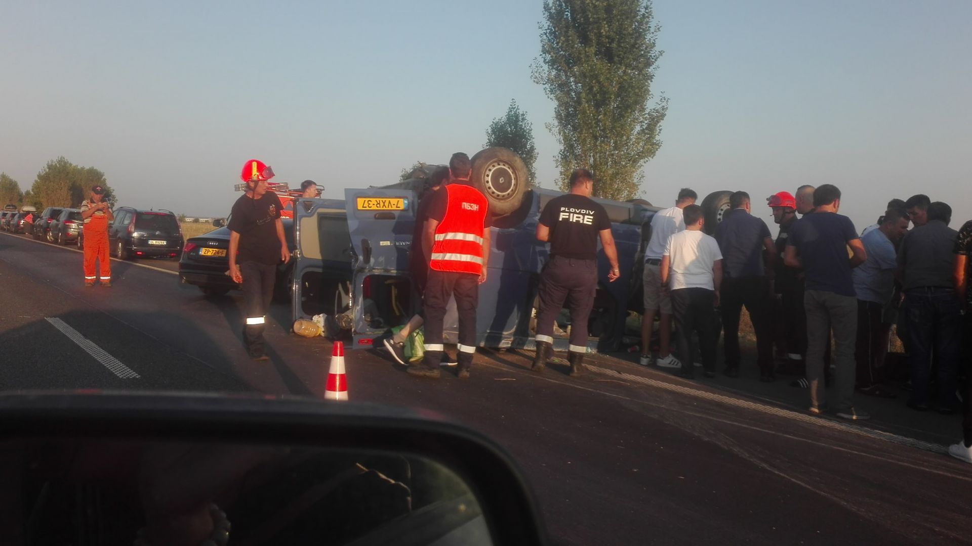 Катастрофа затрудни движението на АМ Тракия в посока София рано