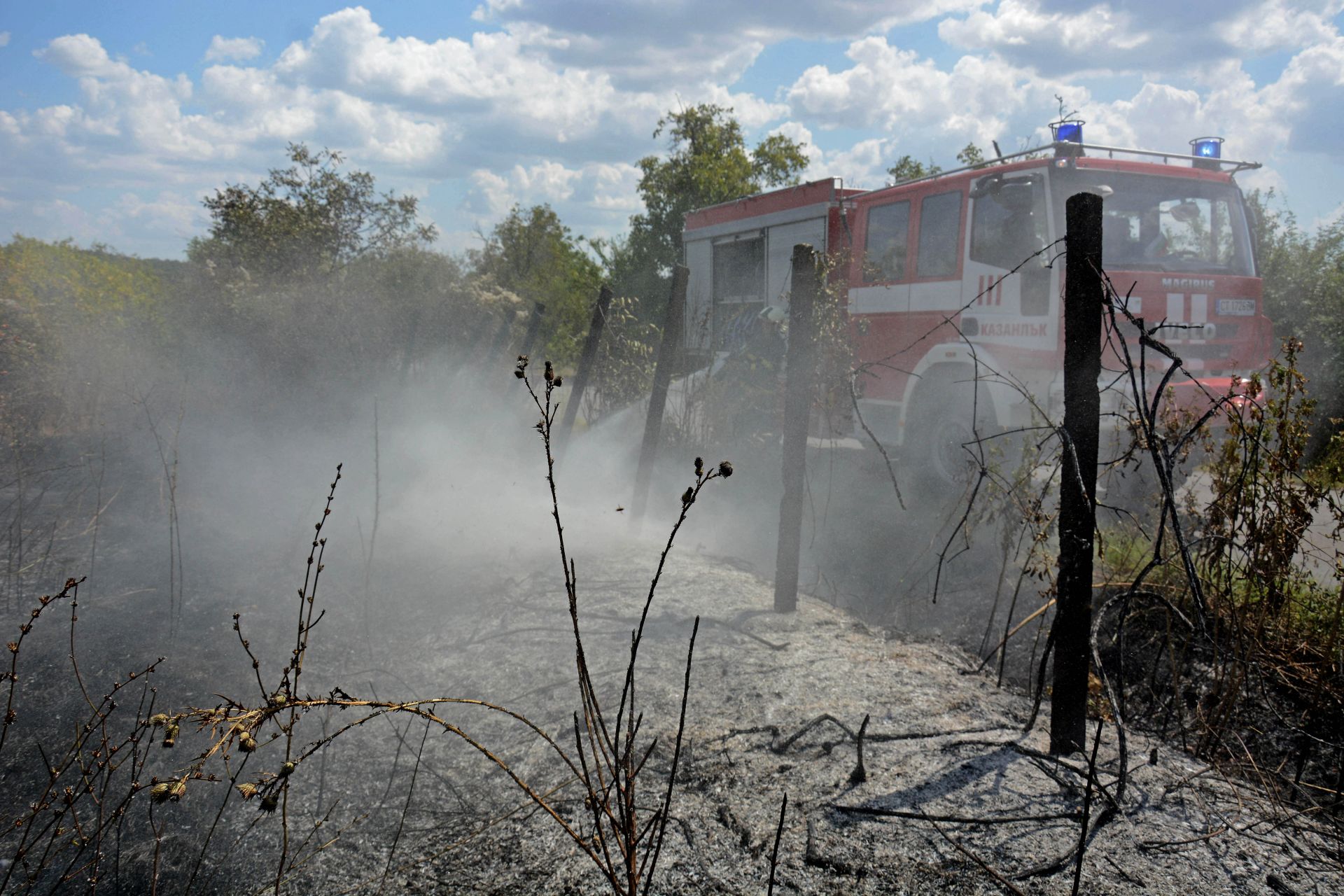 Пожарникари, горски стопани, доброволци и военнослужещи участваха в овладяване на огнената стихия